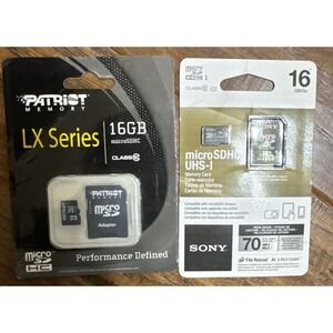Patriot 16GB  Sony 16GB MicroSDHC Flash Card X2